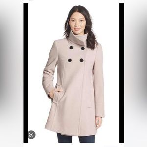 Larry Levine A Line Babydoll Coat Wool Blend Rn #38843 Size 10